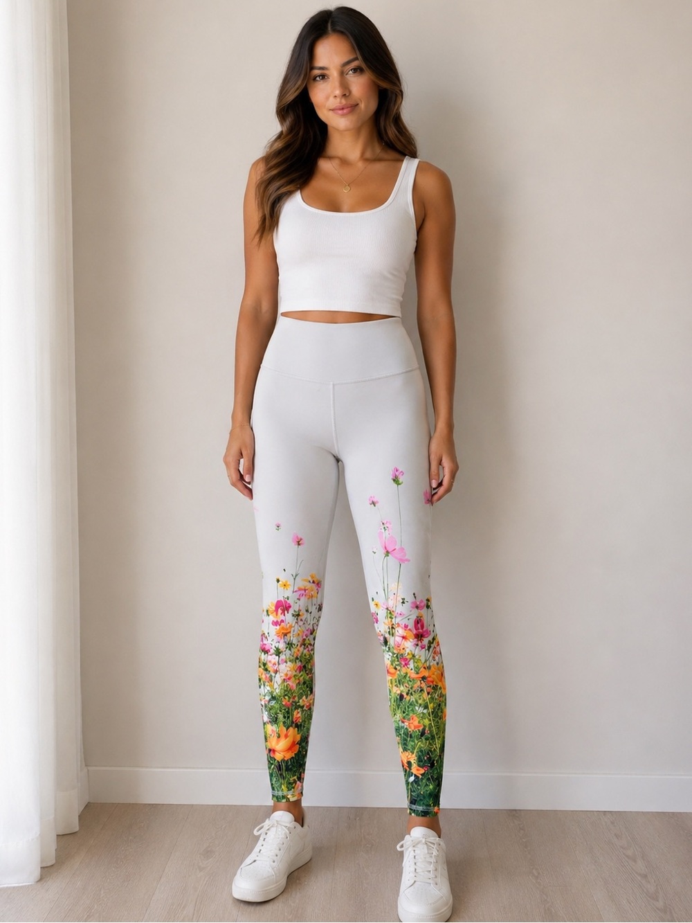 Terez New York Floral Print High Rise Leggings Size S